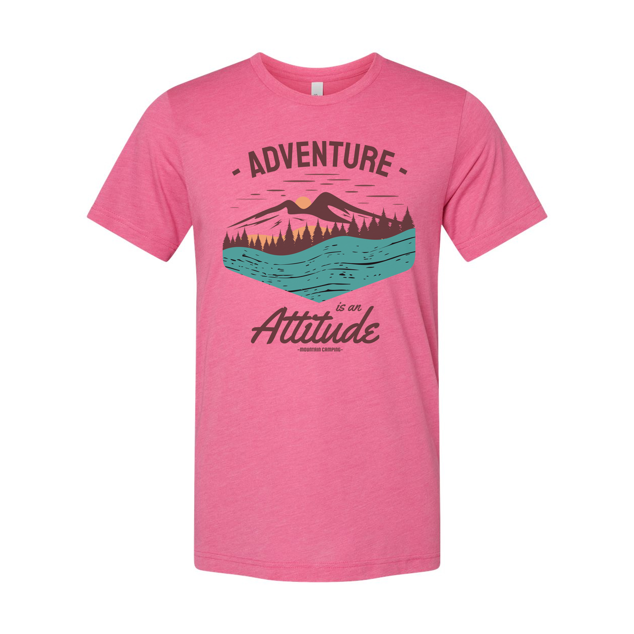 Unisex Outdoor Adventure Graphic T Shirt With Mountain Landscape And River Lake Scene Adventure Is An Attitude
