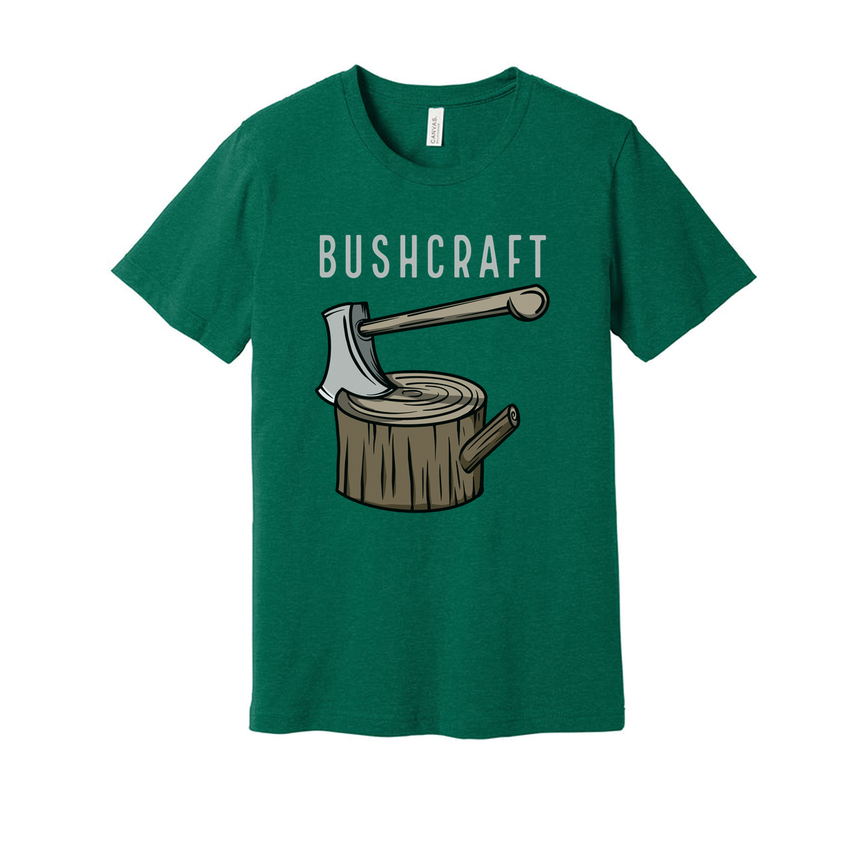 Bushcraft Axe And Log Graphic T Shirt For Outdoor Enthusiasts Unisex Apparel Ideal Camping Wear
