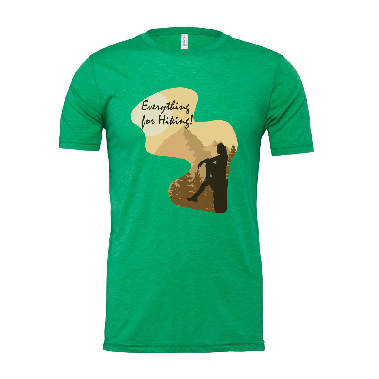 Unisex Outdoor Hiking Graphic T Shirt With Mountain Silhouette And Everything For Hiking Slogan