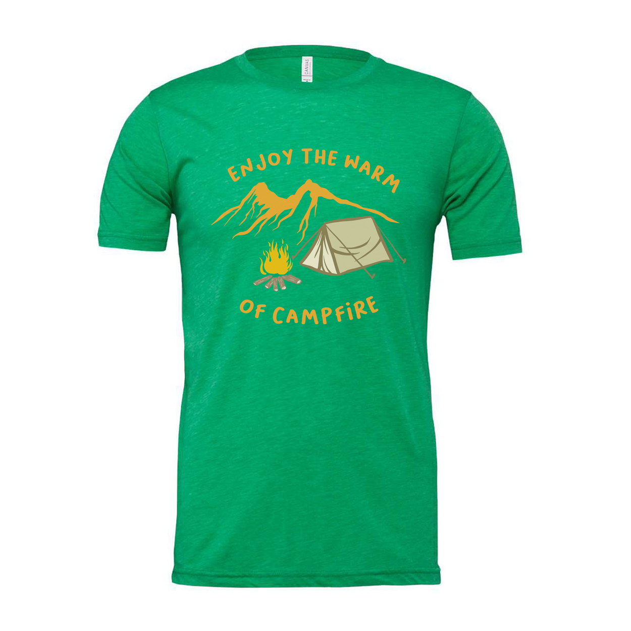 Outdoor Camping Themed T Shirt With Tent And Campfire Illustration For Unisex Adults