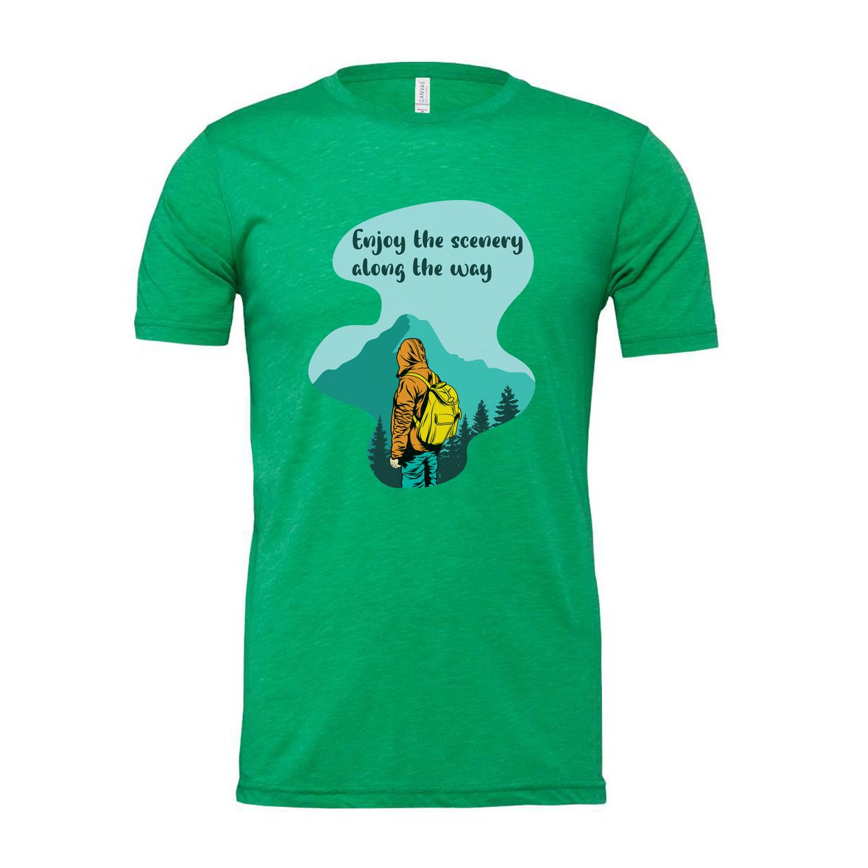 Unisex Outdoor Graphic Tee With Mountain Landscape And Enjoy The Scenery Along The Way