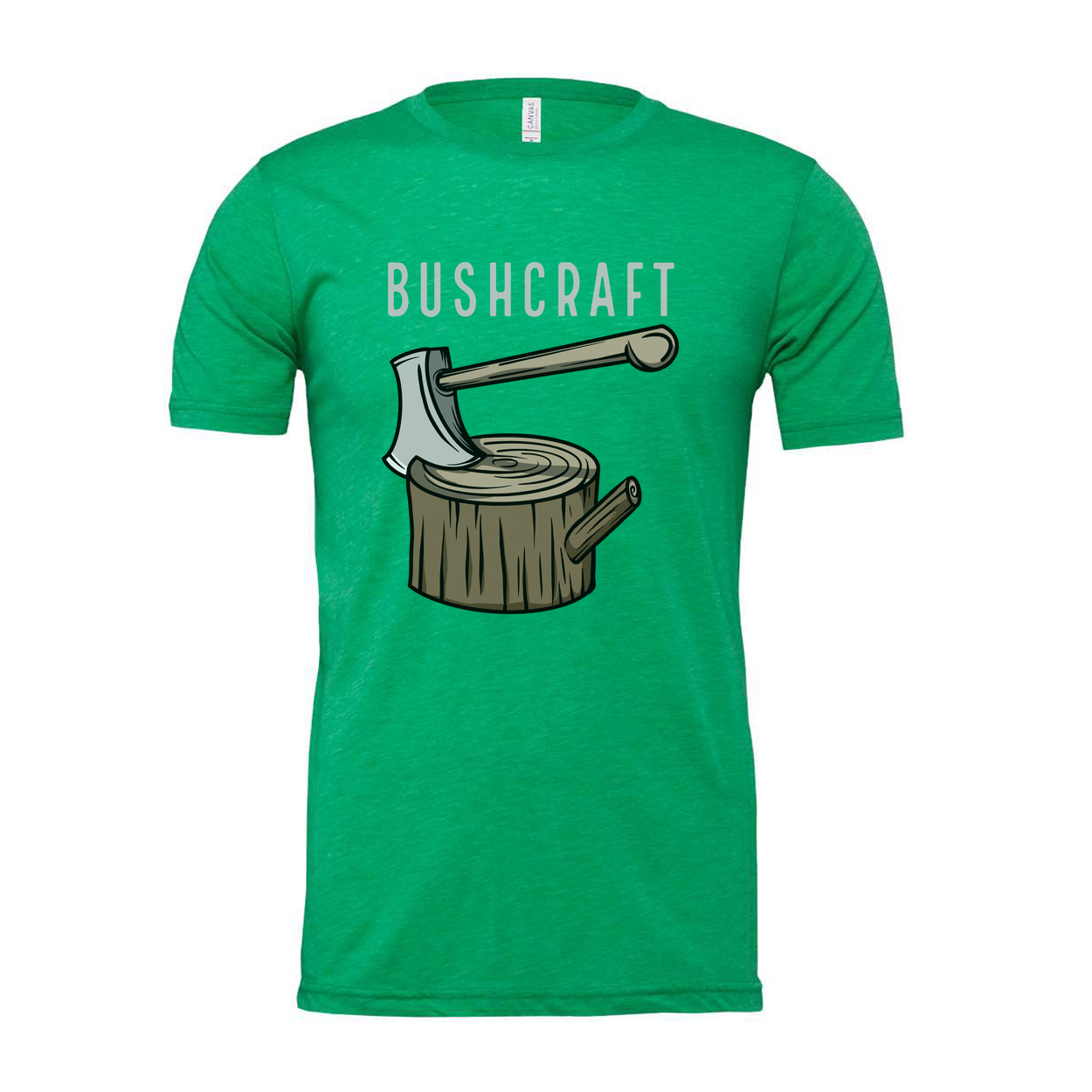 Bushcraft Axe And Log Graphic T Shirt For Outdoor Enthusiasts Unisex Apparel Ideal Camping Wear