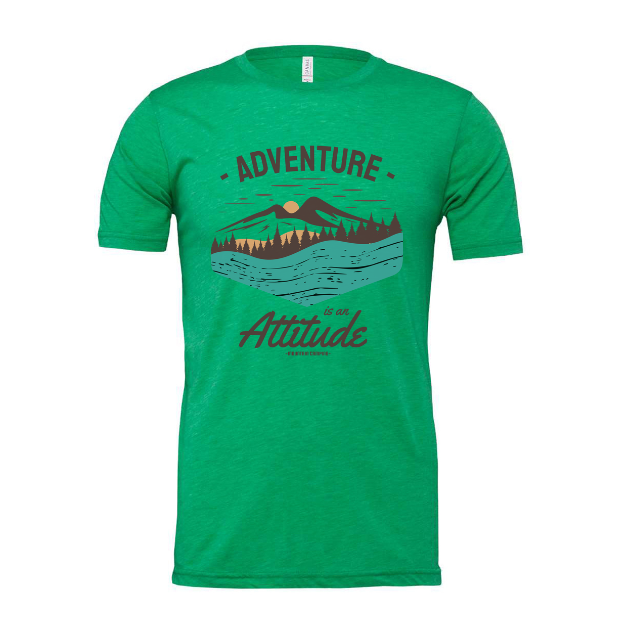 Unisex Outdoor Adventure Graphic T Shirt With Mountain Landscape And River Lake Scene Adventure Is An Attitude