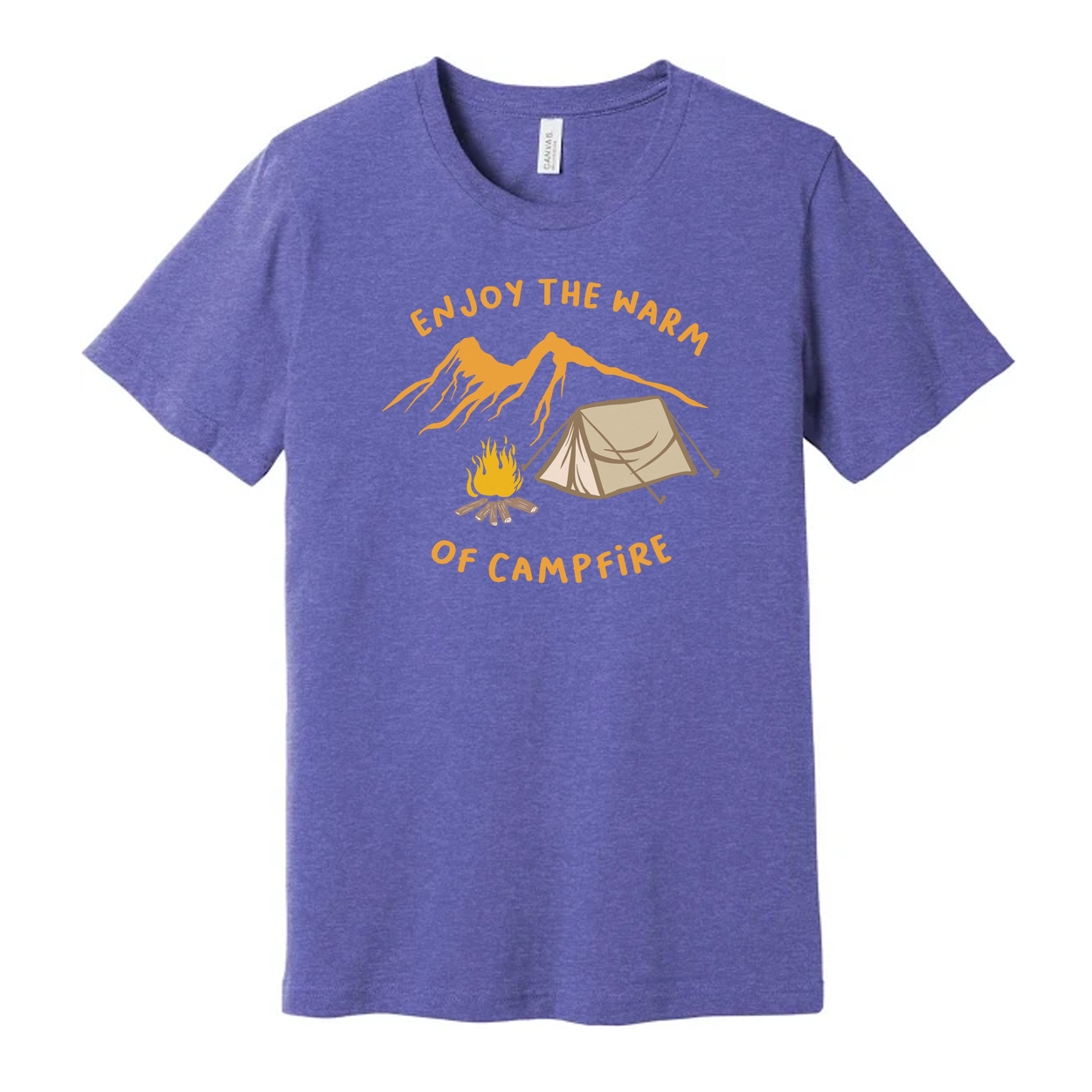 Outdoor Camping Themed T Shirt With Tent And Campfire Illustration For Unisex Adults