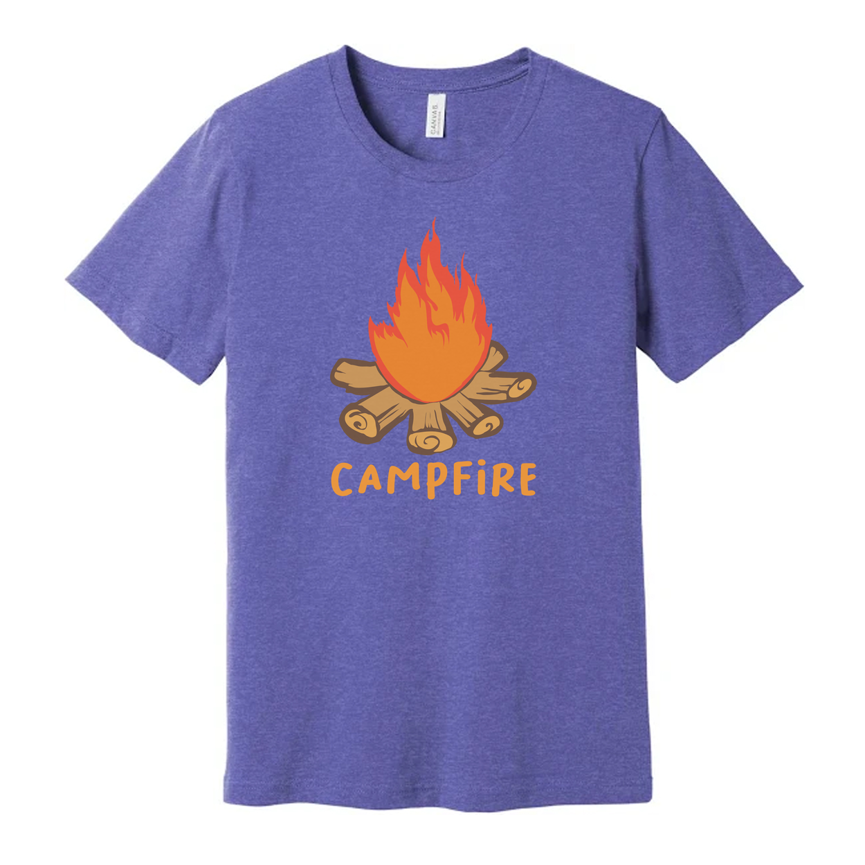 Unisex Campfire Graphic Tee For Outdoor Enthusiasts Casual Everyday Wear Perfect For Camping Trips