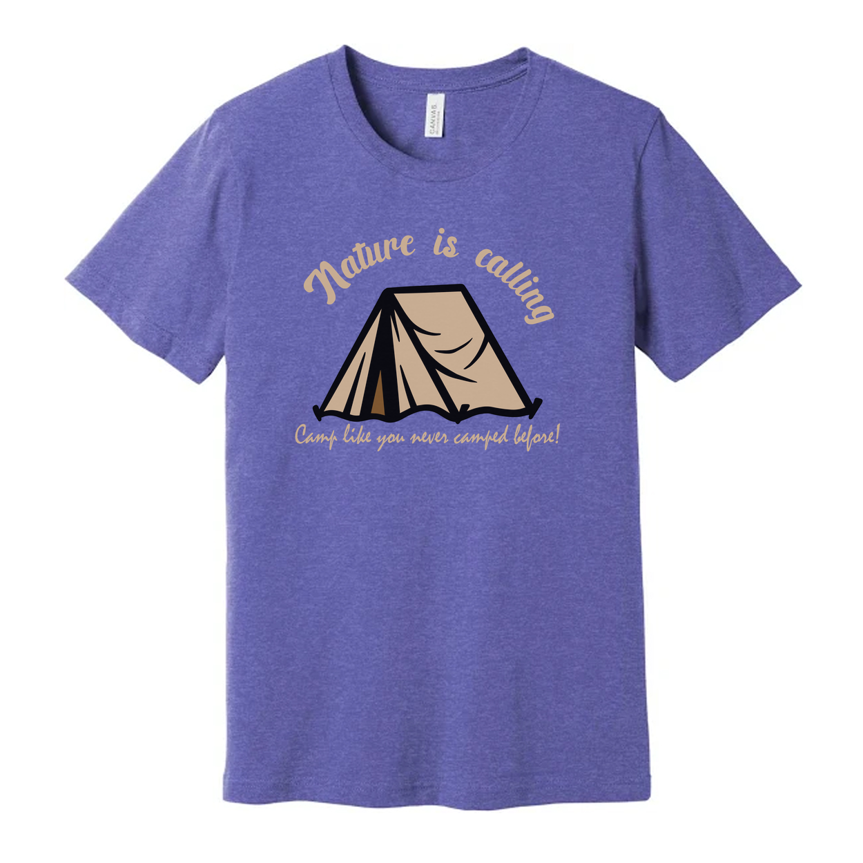 Nature Is Calling Camping Tent Graphic Tee For Outdoor Enthusiasts Comfortable All Day Wear