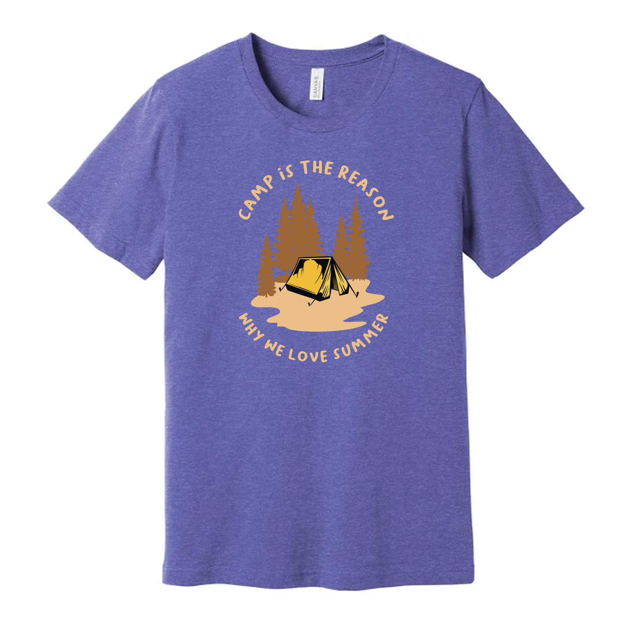 Outdoor Camping Themed Unisex T Shirt With Tent And Pine Forest Illustration For Adventure Lovers
