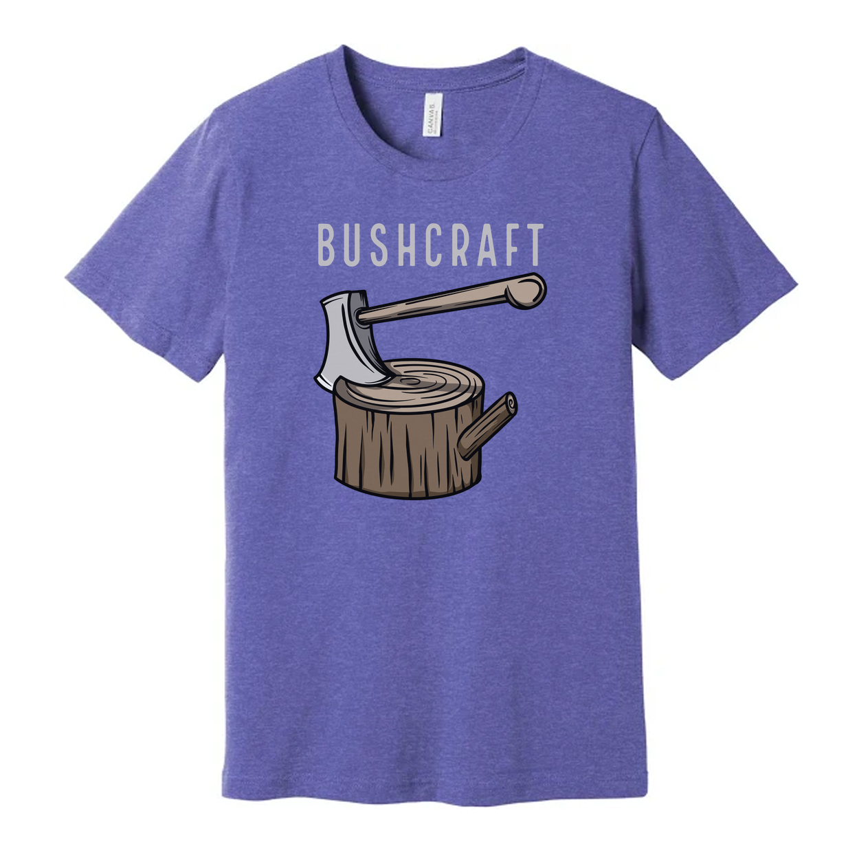 Bushcraft Axe And Log Graphic T Shirt For Outdoor Enthusiasts Unisex Apparel Ideal Camping Wear