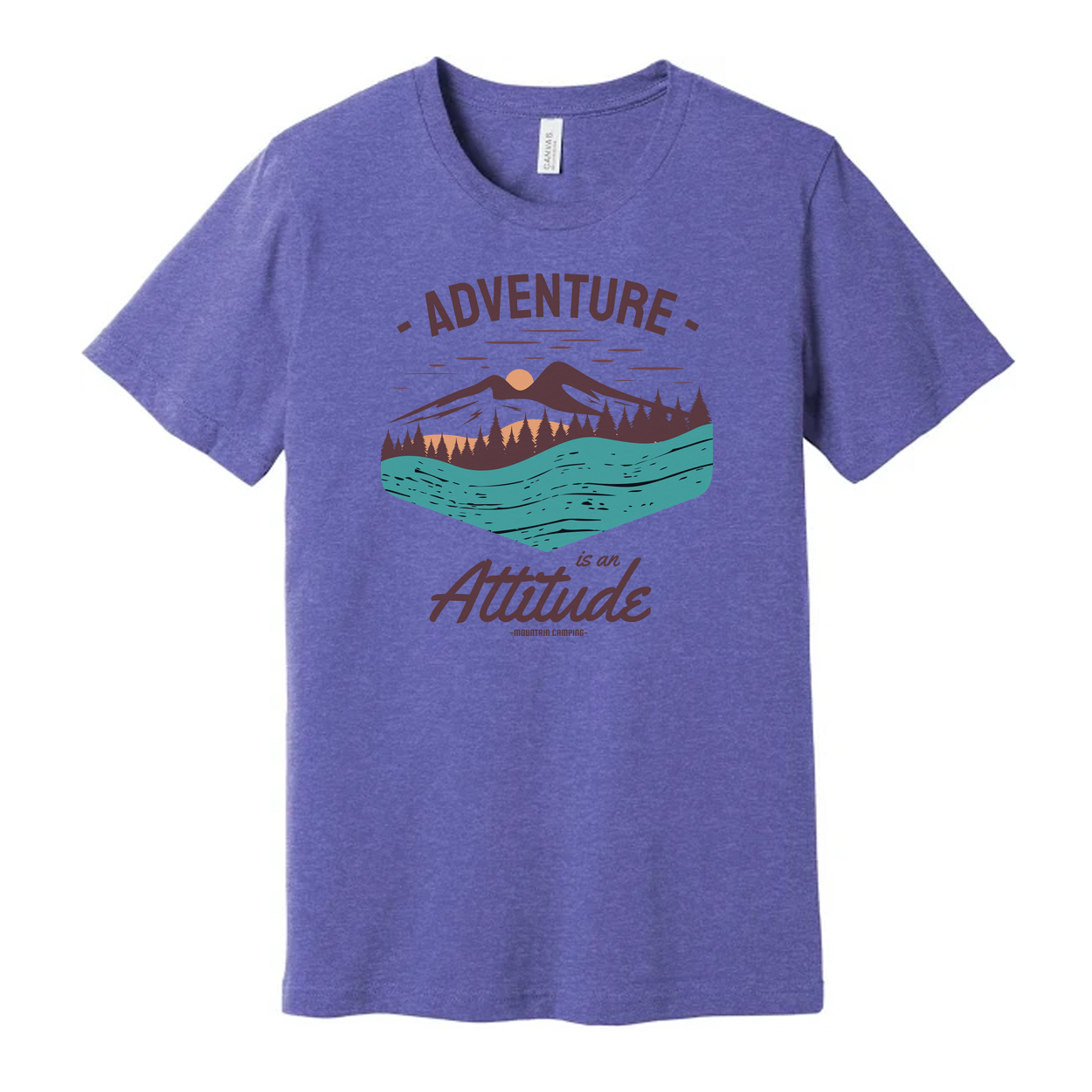 Unisex Outdoor Adventure Graphic T Shirt With Mountain Landscape And River Lake Scene Adventure Is An Attitude