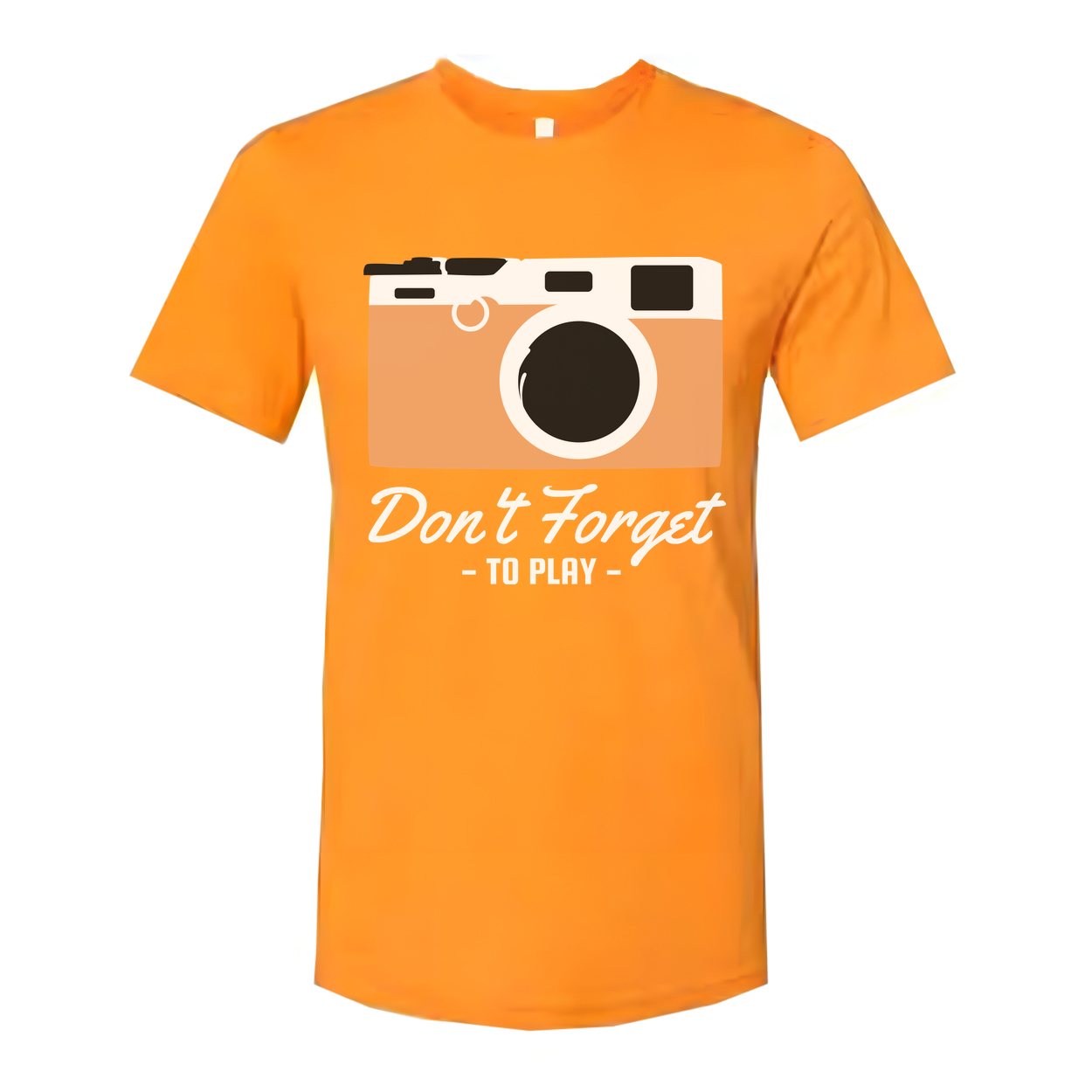 Unisex Camera Graphic Tee Featuring Dont Forget To Play Message And Retro Style Look