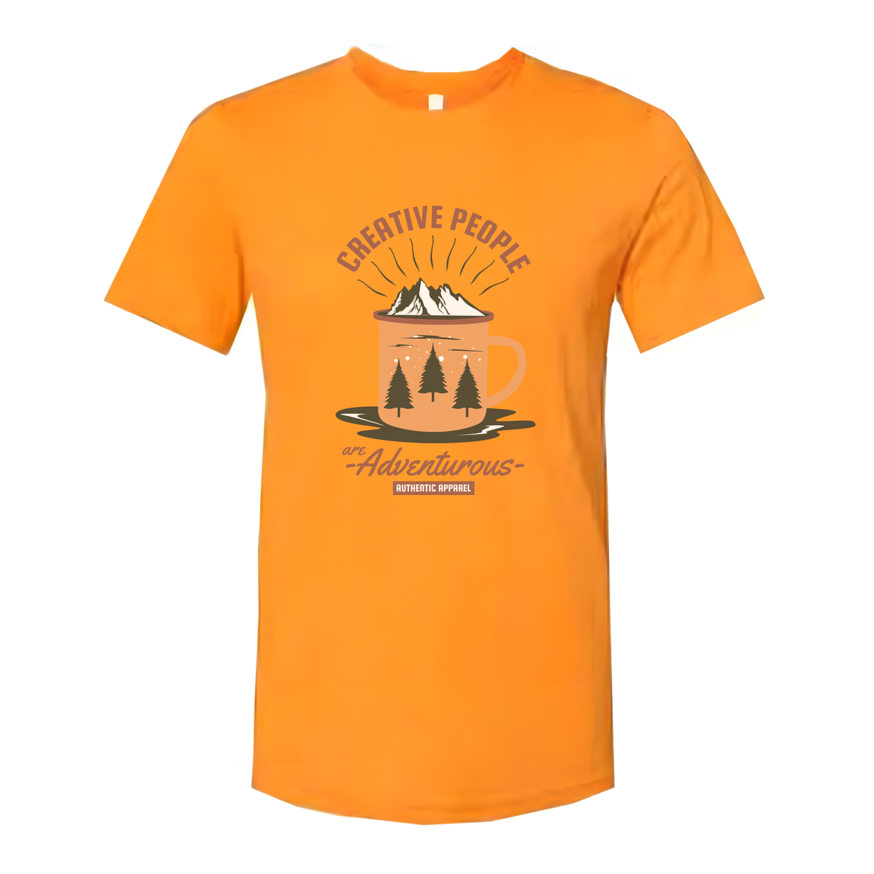 Unisex Outdoor Adventure T Shirt With Creative People Are Adventurous Mountain Mug And Forest Trees Graphic