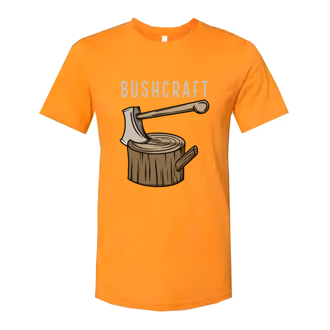 Bushcraft Axe And Log Graphic T Shirt For Outdoor Enthusiasts Unisex Apparel Ideal Camping Wear