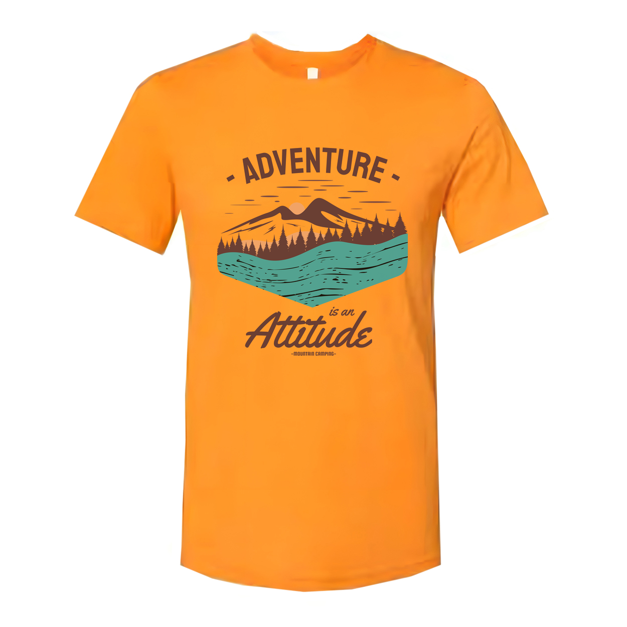 Unisex Outdoor Adventure Graphic T Shirt With Mountain Landscape And River Lake Scene Adventure Is An Attitude