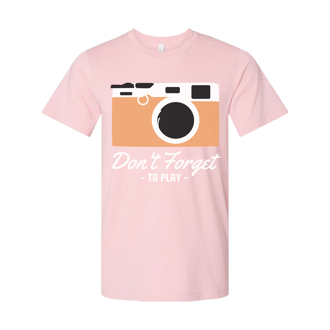 Unisex Camera Graphic Tee Featuring Dont Forget To Play Message And Retro Style Look