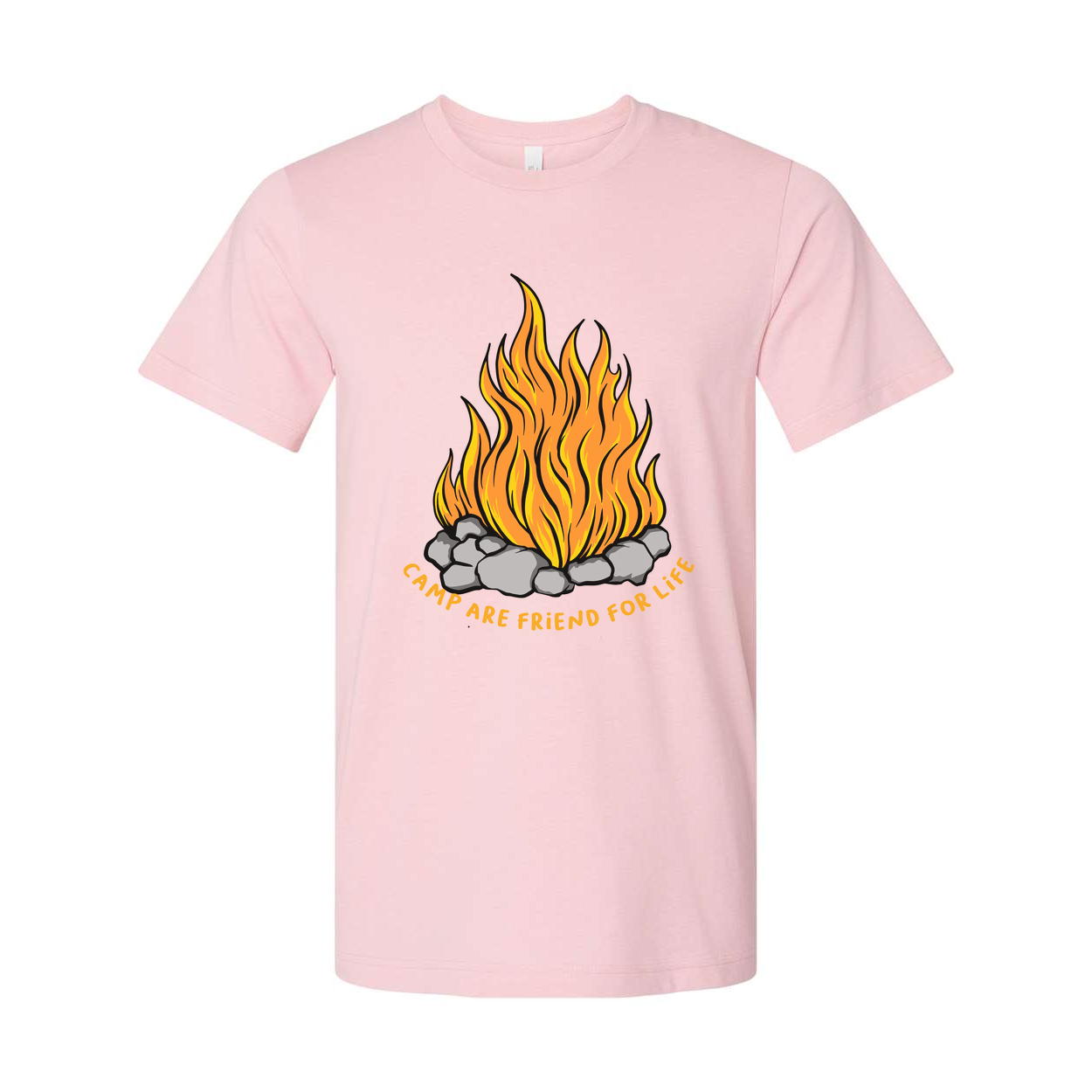 Unisex Outdoor Campfire Graphic T Shirt With Rock Ring And Slogan Camp Are Friend For Life