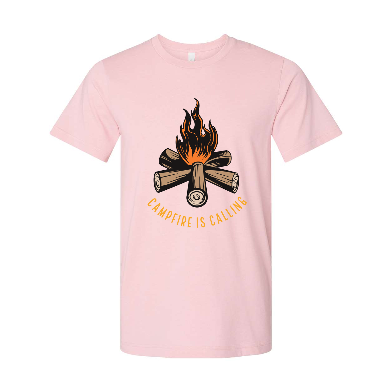 Unisex Campfire Graphic T Shirt With Log Pile And Flames For Outdoor Adventures Enthusiasts