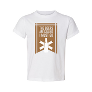 Unisex Beer T Shirt With Beers Are Calling I Must Go Graphic Design Featuring Bottle And Retro Banner