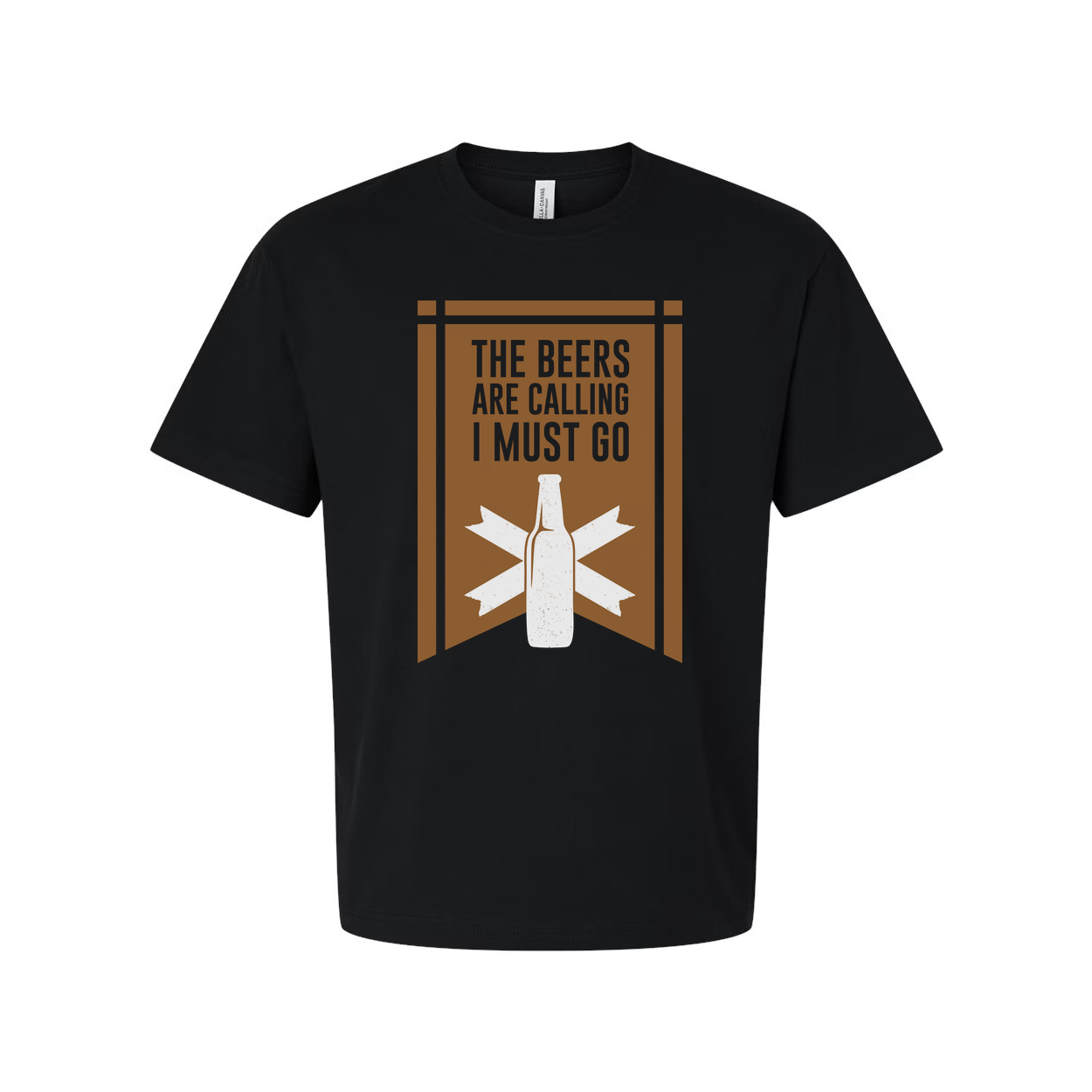 Unisex Beer T Shirt With Beers Are Calling I Must Go Graphic Design Featuring Bottle And Retro Banner