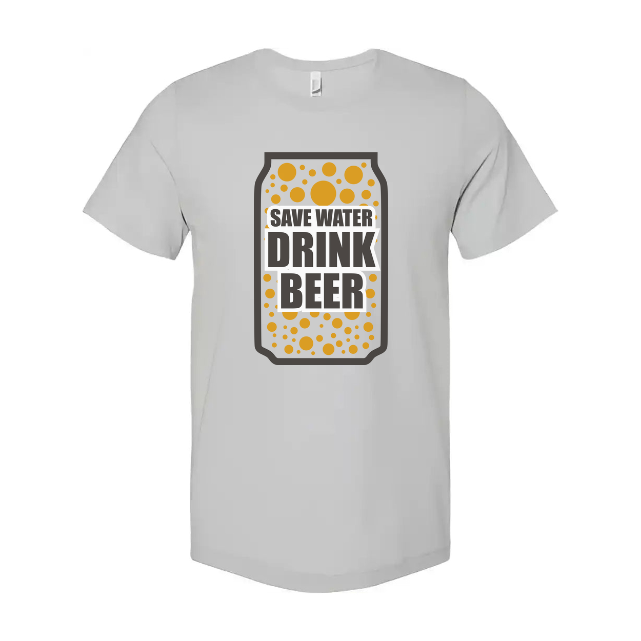 Unisex Graphic Tee With Beer Can Save Water Drink Beer