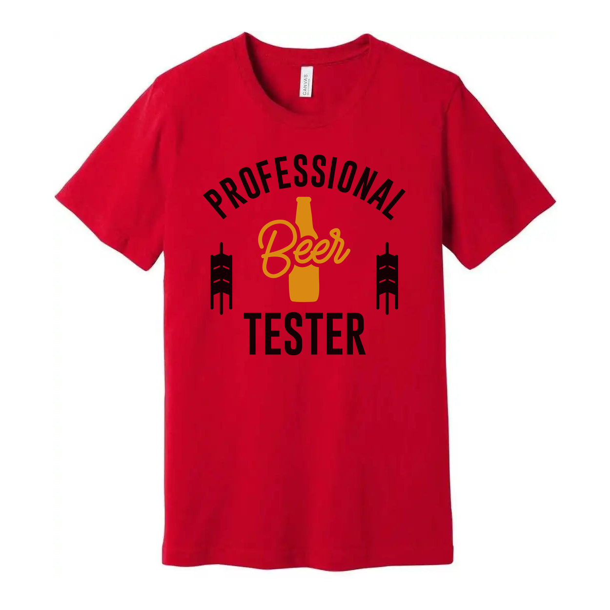 Professional Beer Tester Graphic Tee For Unisex Fit With Bottle Icon Design And Artwork