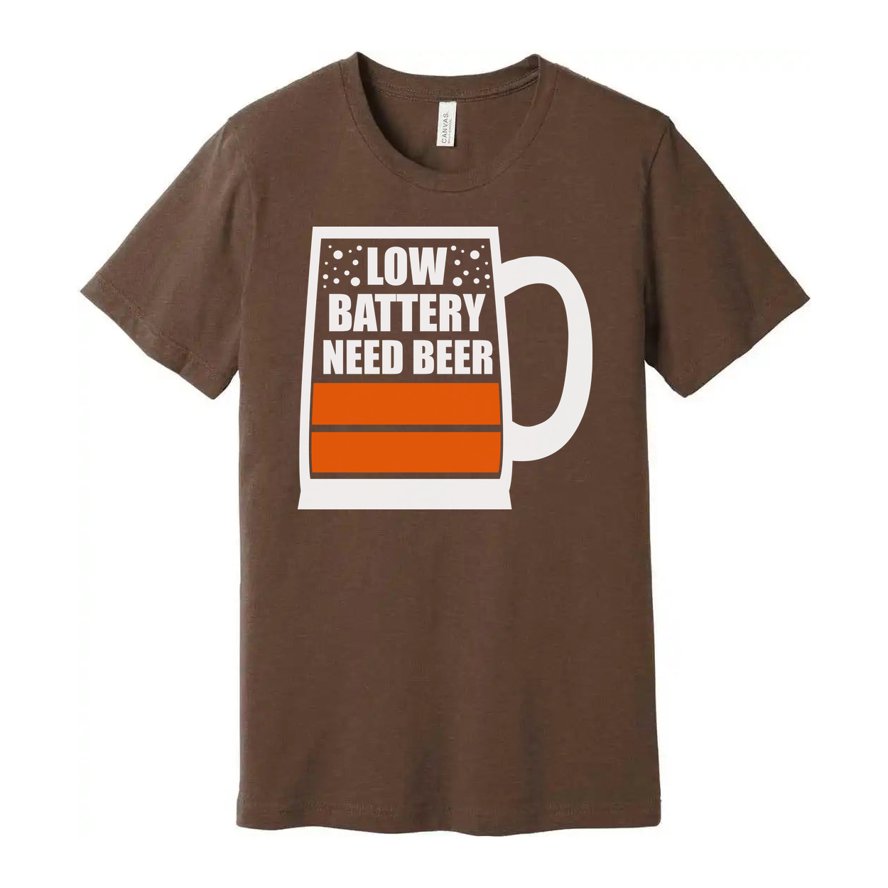 Unisex Beer Mug Graphic T Shirt With Low Battery Need Beer