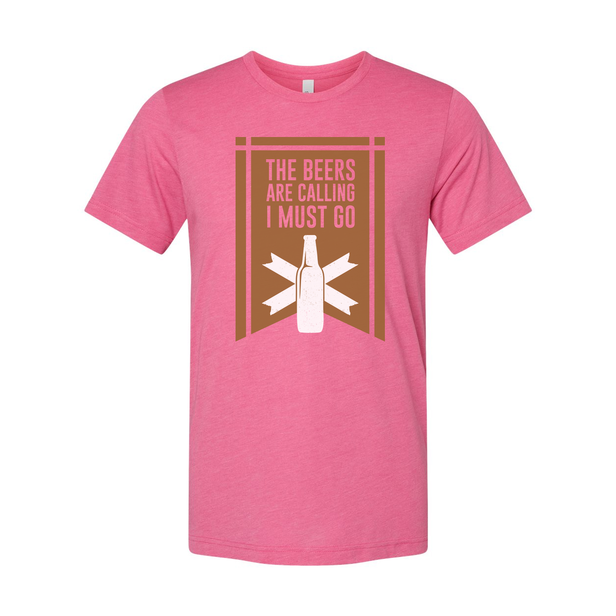 Unisex Beer T Shirt With Beers Are Calling I Must Go Graphic Design Featuring Bottle And Retro Banner