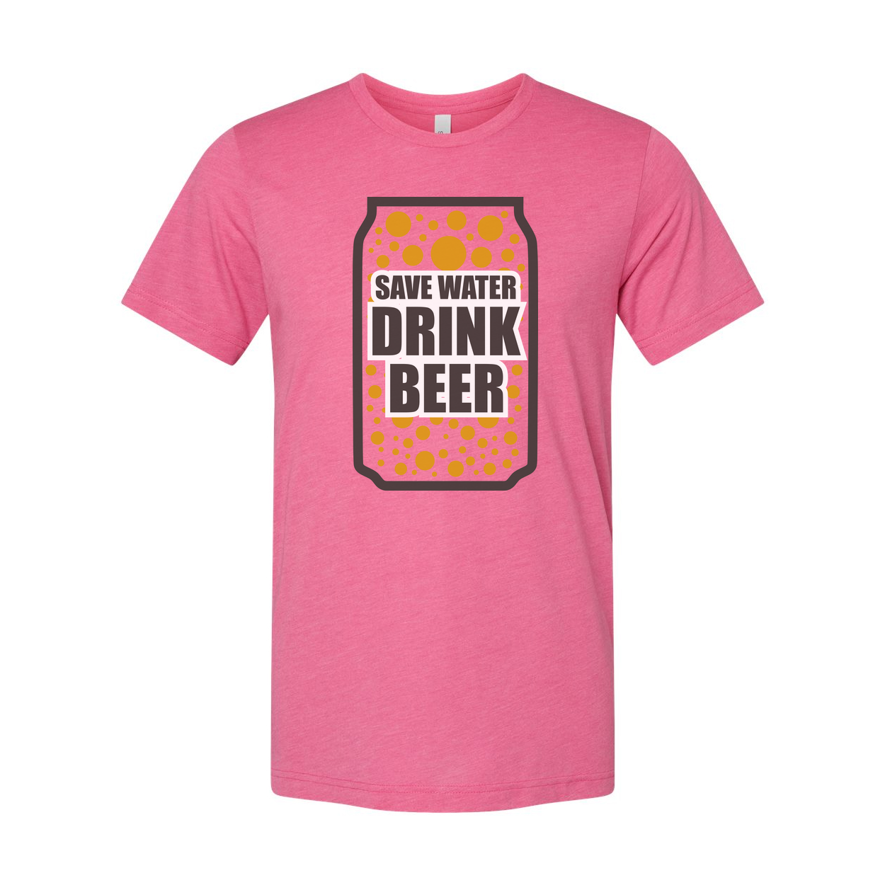 Unisex Graphic Tee With Beer Can Save Water Drink Beer