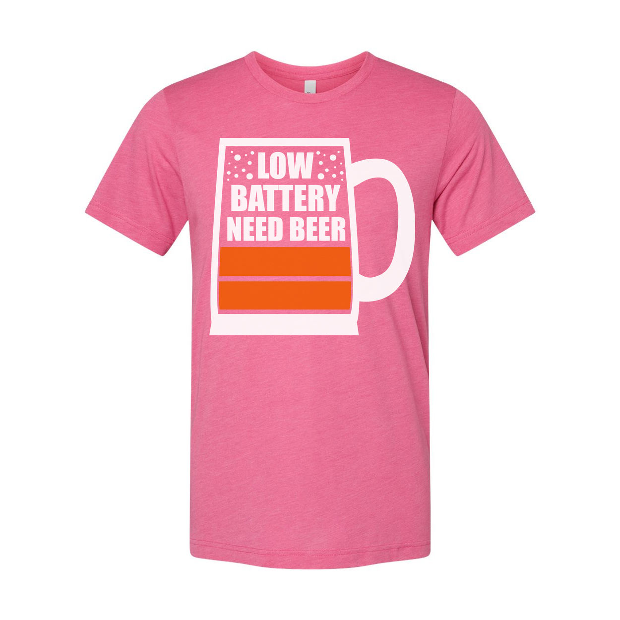 Unisex Beer Mug Graphic T Shirt With Low Battery Need Beer