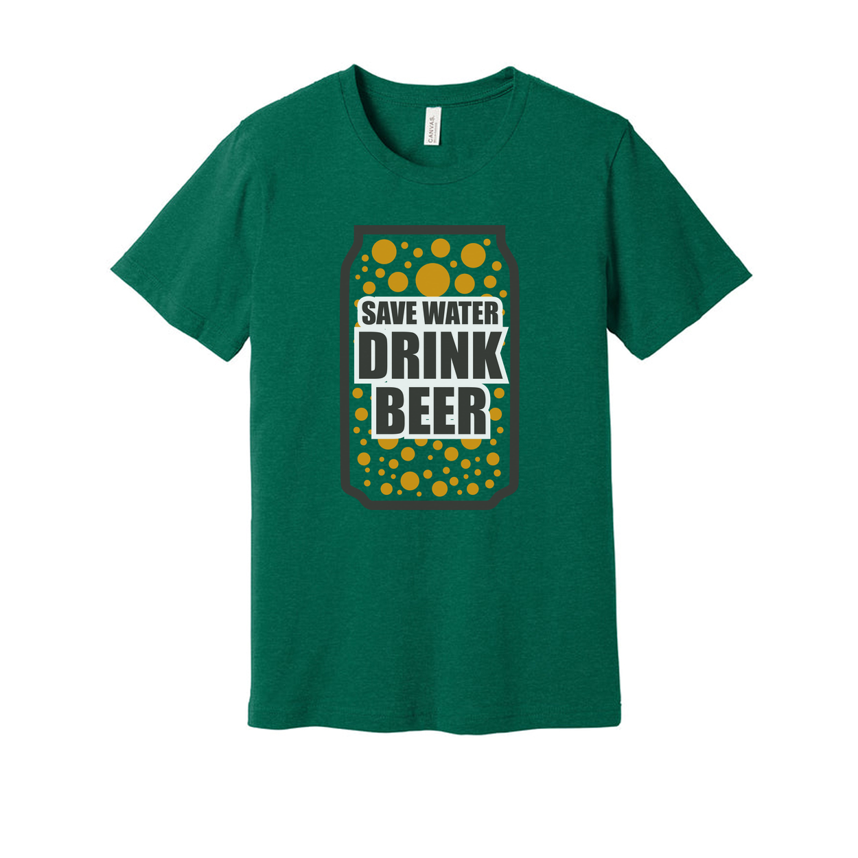 Unisex Graphic Tee With Beer Can Save Water Drink Beer
