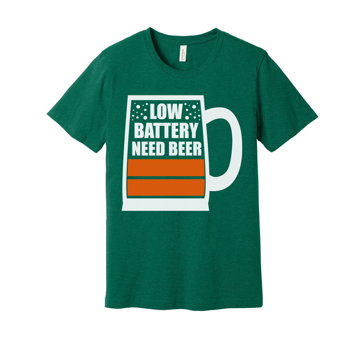 Unisex Beer Mug Graphic T Shirt With Low Battery Need Beer