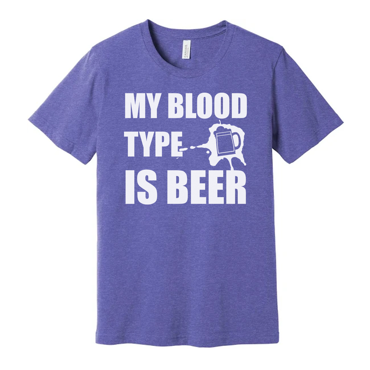 My Blood Type Is Beer Graphic Unisex T Shirt For Beer Lovers Casual Wear Everyday Clothes