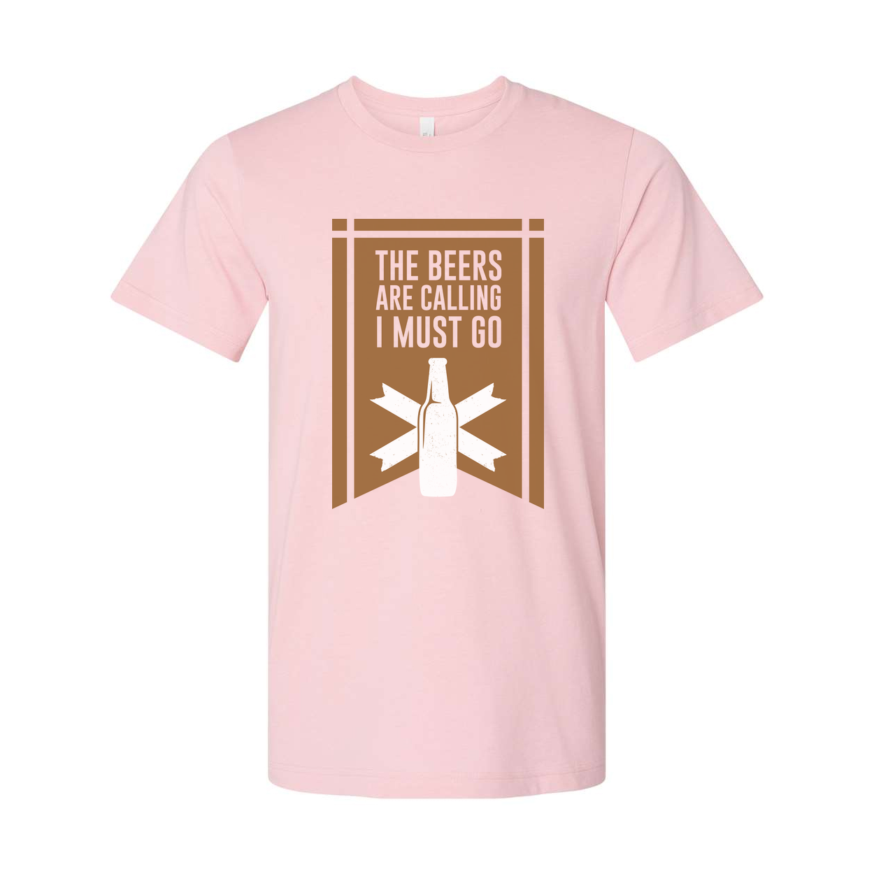 Unisex Beer T Shirt With Beers Are Calling I Must Go Graphic Design Featuring Bottle And Retro Banner