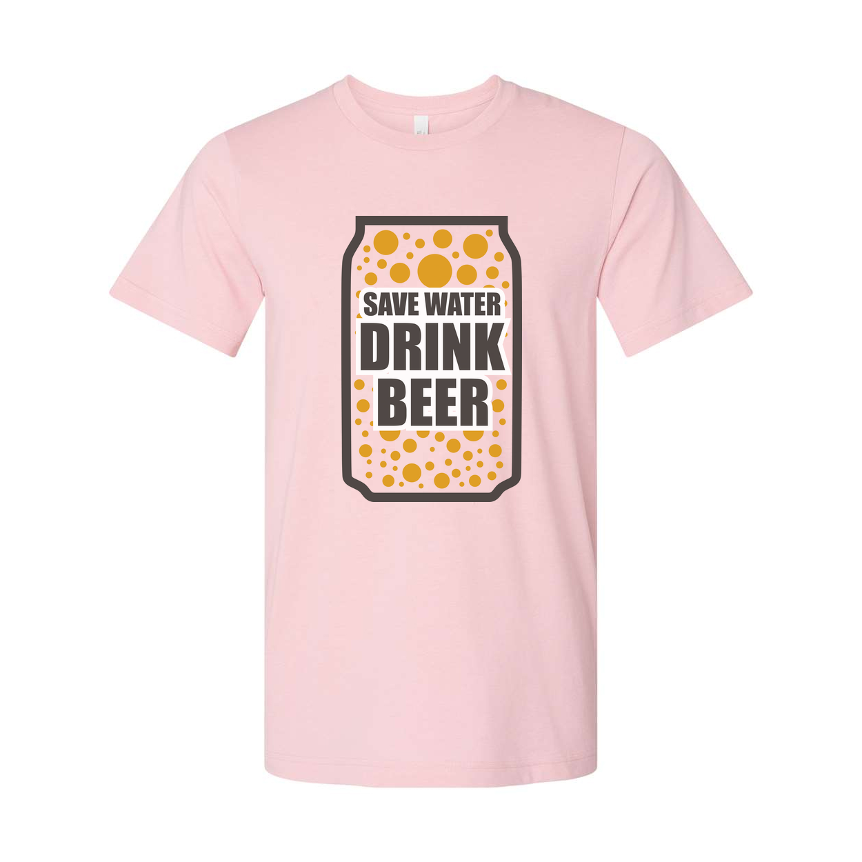 Unisex Graphic Tee With Beer Can Save Water Drink Beer
