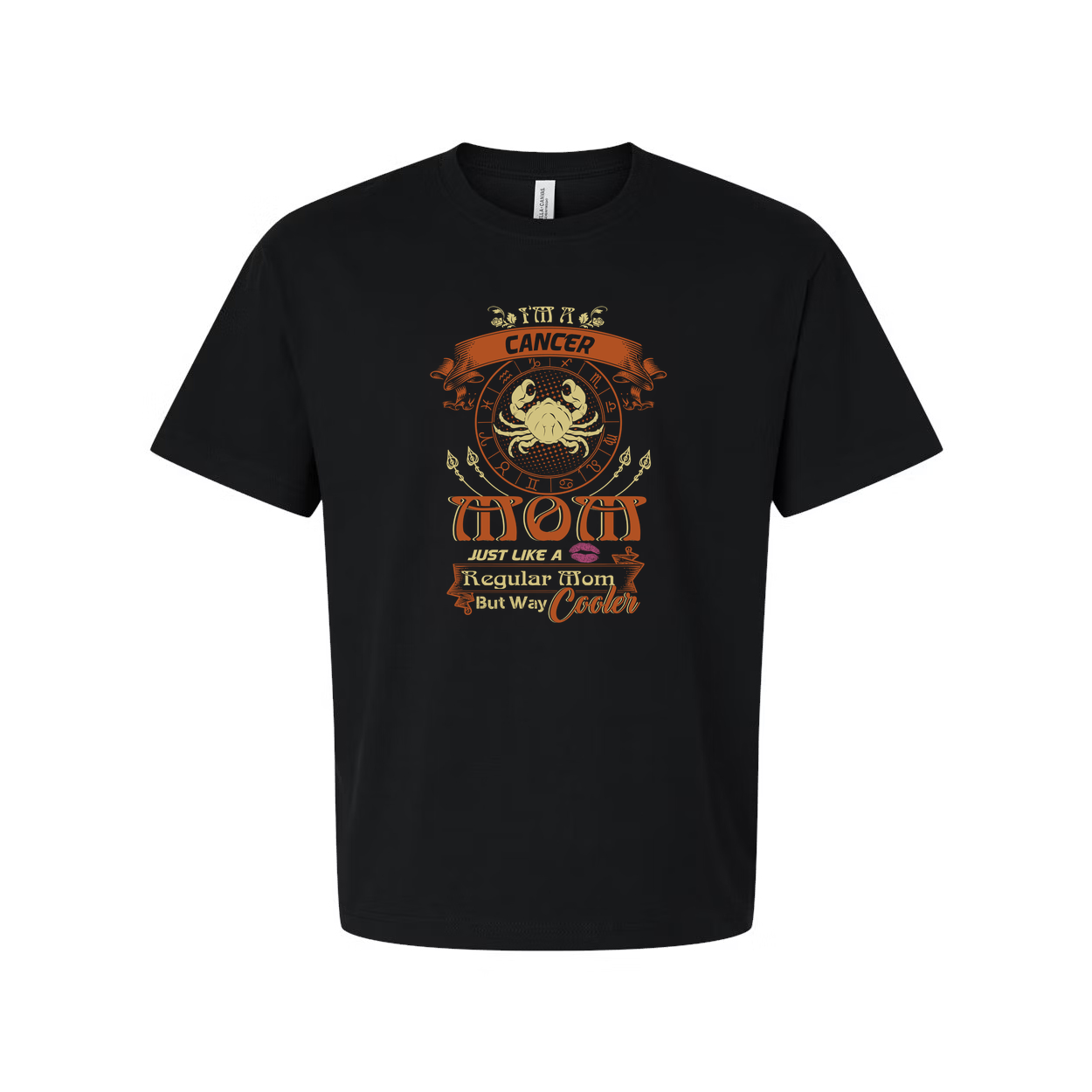 Cancer Moon Zodiac Mom Graphic Tee With Retro Astrology Emblem For Stylish Moms And Astrology Fans