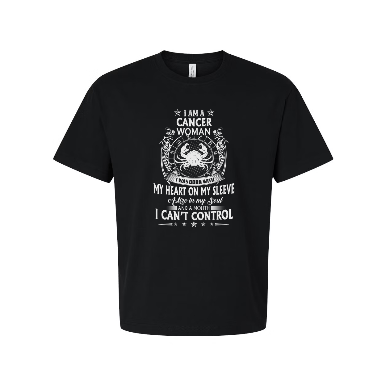 I Am A Cancer Woman T Shirt With Heart On My Sleeve Graphic Unisex Tee For Astrology Lovers