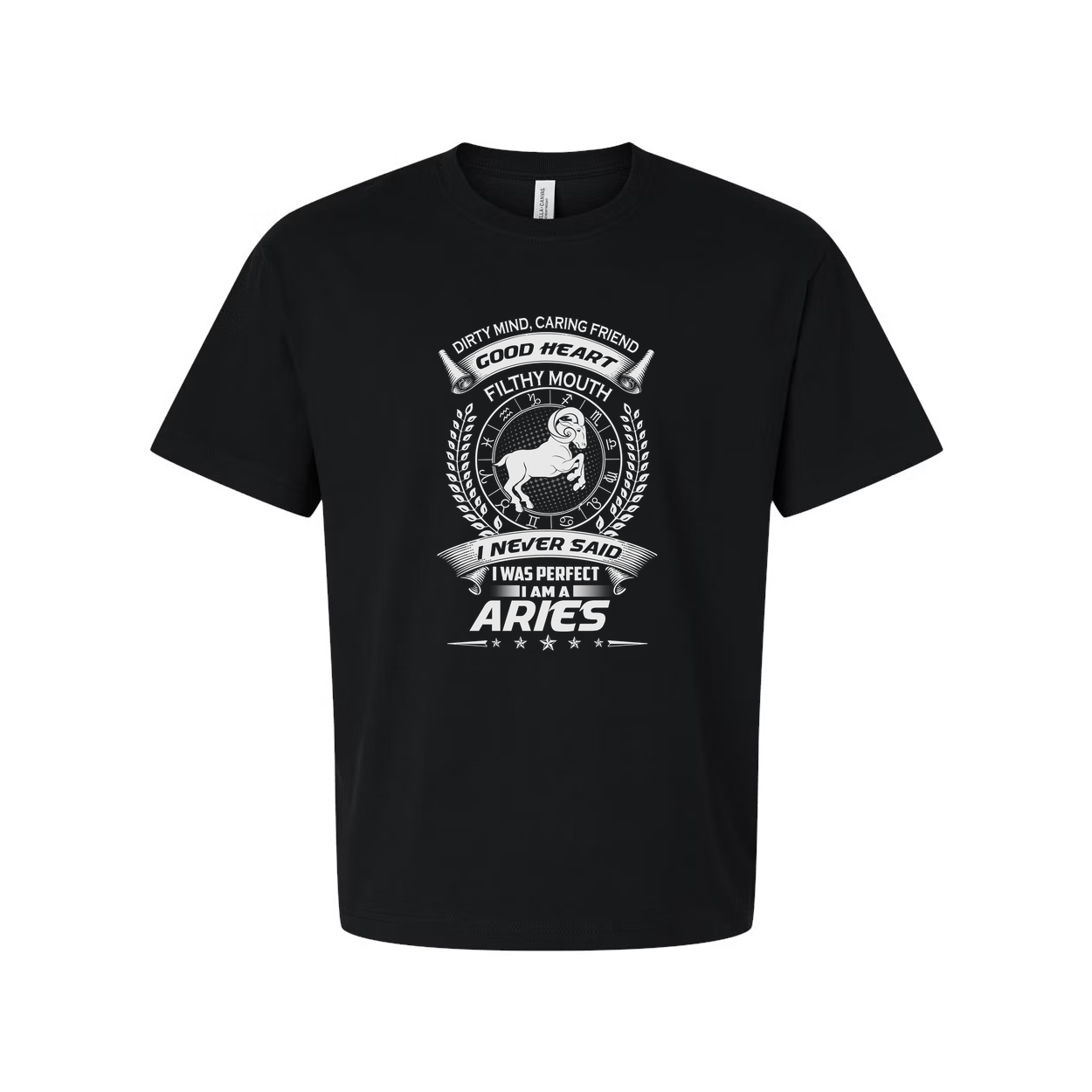 Unisex Aries Zodiac Sign Graphic T Shirt With Ram Emblem And Inspirational Text Comfort Fit