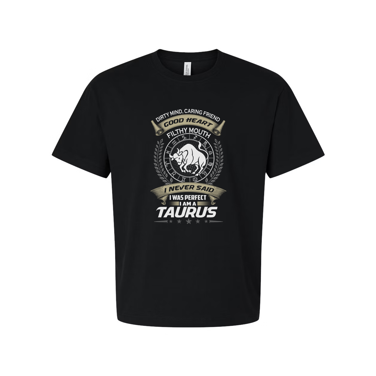 Taurus Zodiac Sign Unisex Graphic Tee With Bull Emblem And Laurel Wreath For Astrology Fans