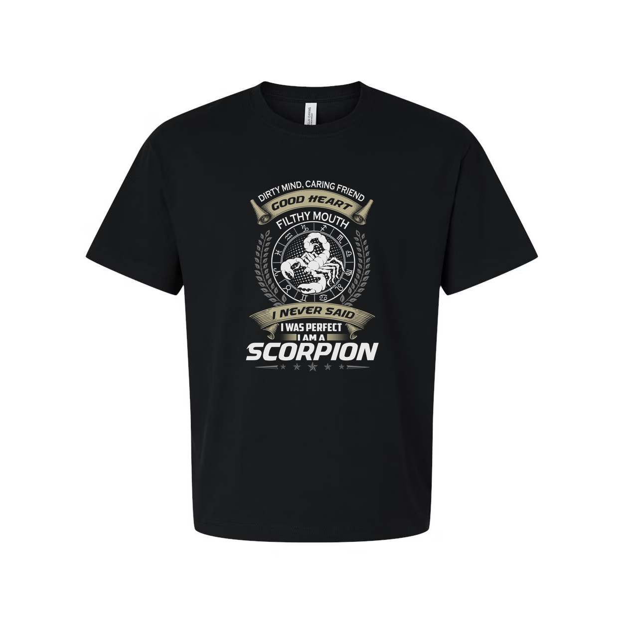 Scorpio Zodiac Unisex Graphic T Shirt With Emblem And Motivational Slogan Design