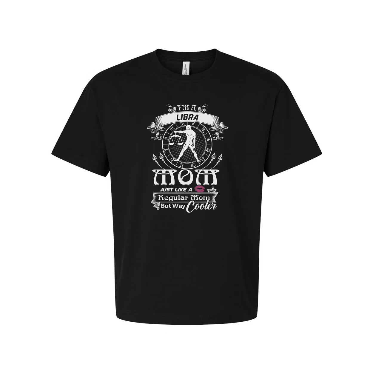 Libra Zodiac Unisex T Shirt With Crest Design And Just Like A Regular Mom But Way Cooler