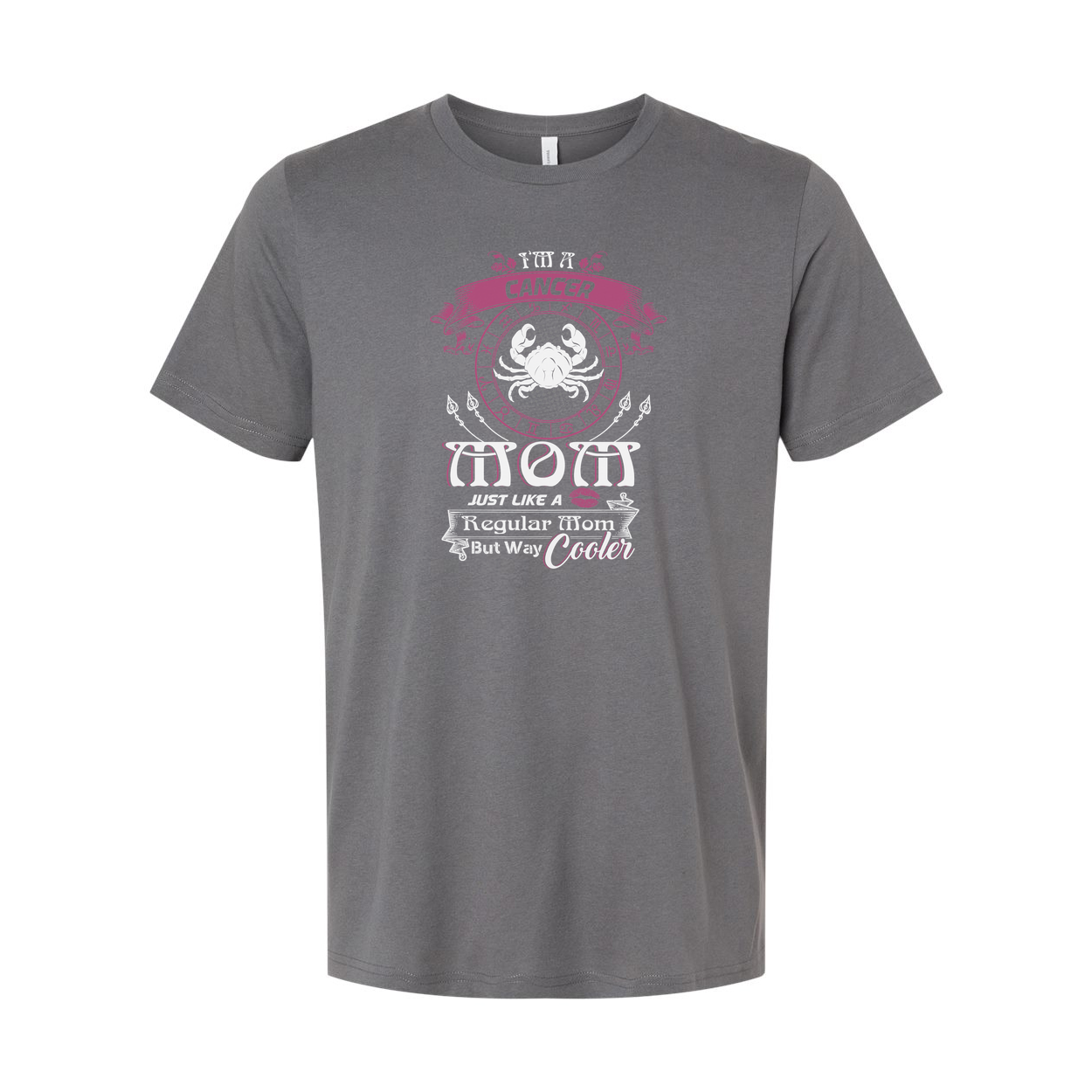 Cancer Moon Zodiac Graphic Unisex T Shirt With Circle Astrology Motif And Quote Just Like A Regular Mom But Way Cooler