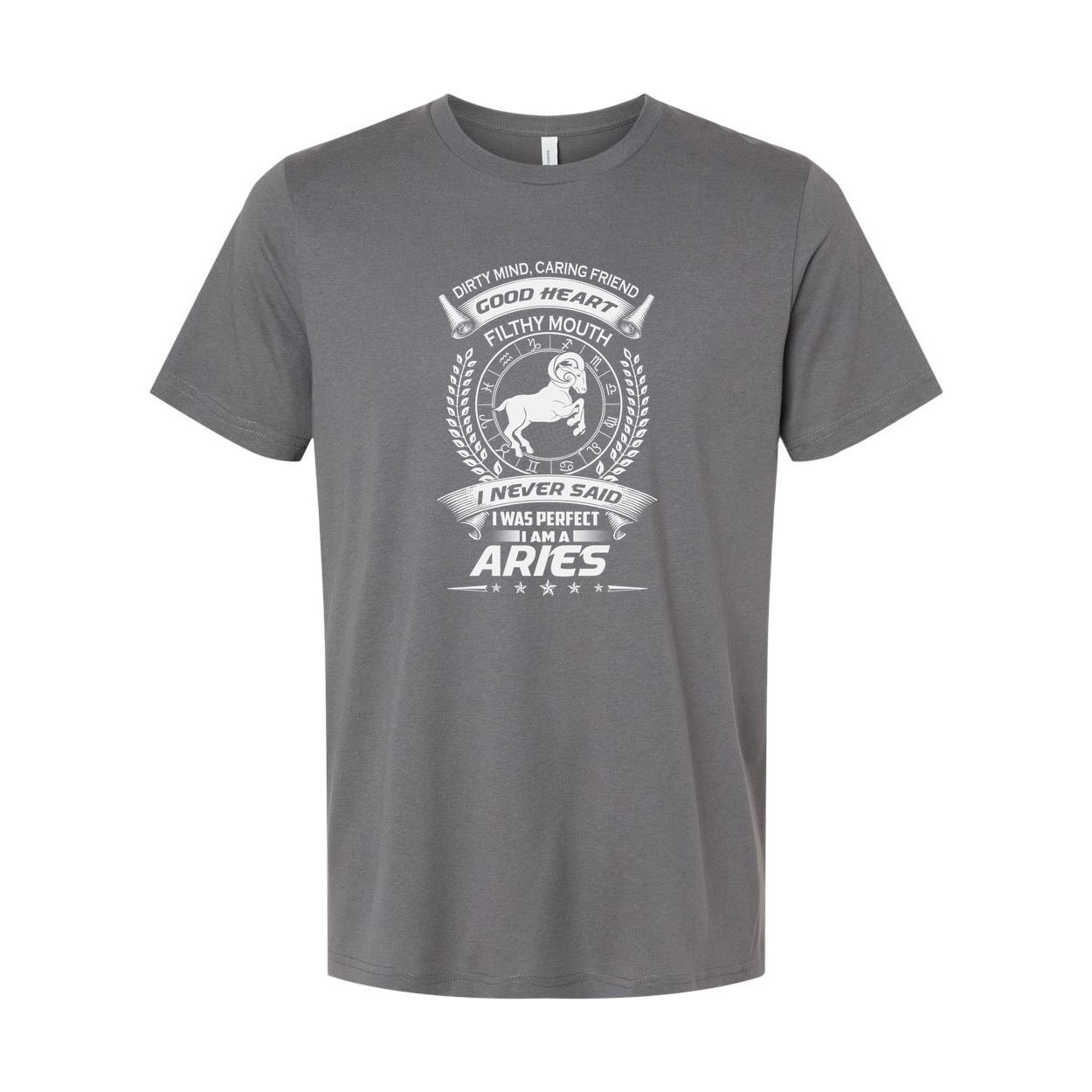 Unisex Aries Zodiac Sign Graphic T Shirt With Ram Emblem And Inspirational Text Comfort Fit