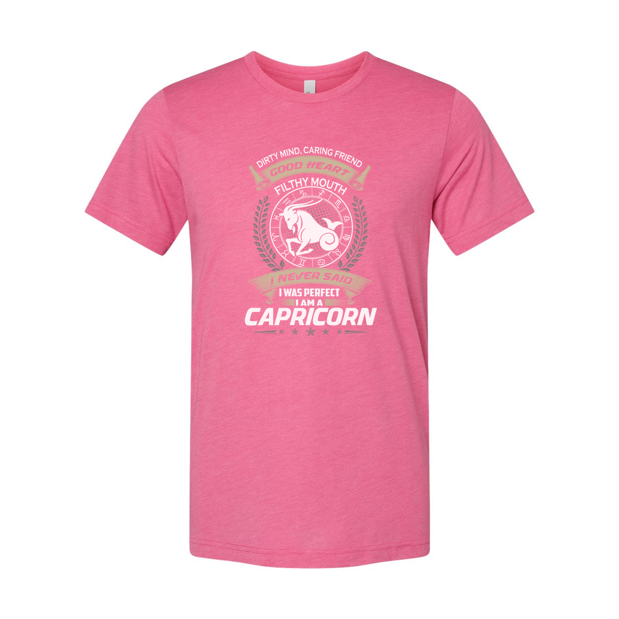 Capricorn Zodiac Unisex Graphic Tee With Emblem And Laurel Wreath Design For Astrology Fans