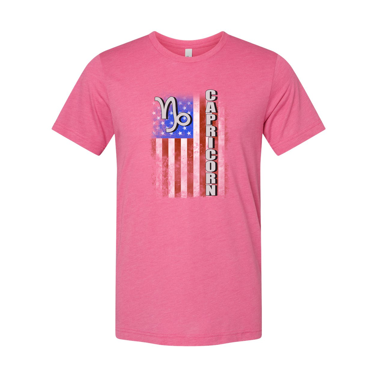 Capricorn Zodiac Graphic Tee With USA Flag Design For Unisex Adults Comfort Fit Casual Wear