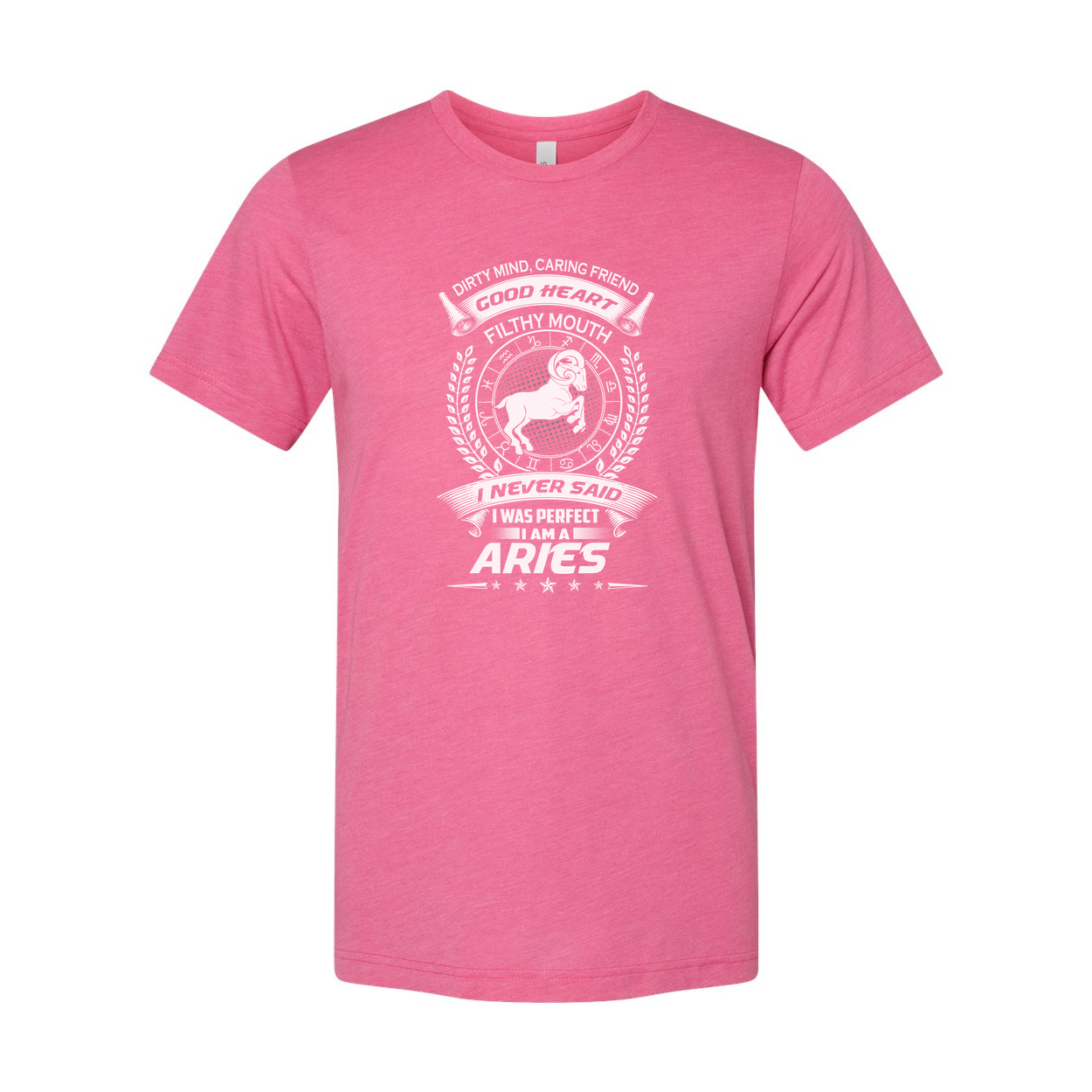 Unisex Aries Zodiac Sign Graphic T Shirt With Ram Emblem And Inspirational Text Comfort Fit
