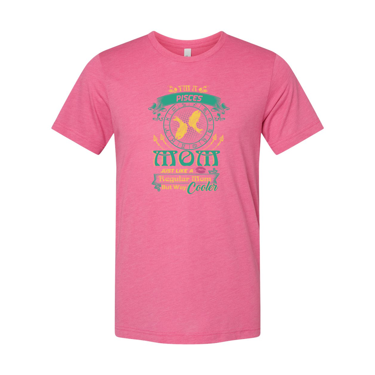Pisces Zodiac Unisex Graphic T Shirt With Horoscope Wheel And Colorful Emblem For Astrology Fans