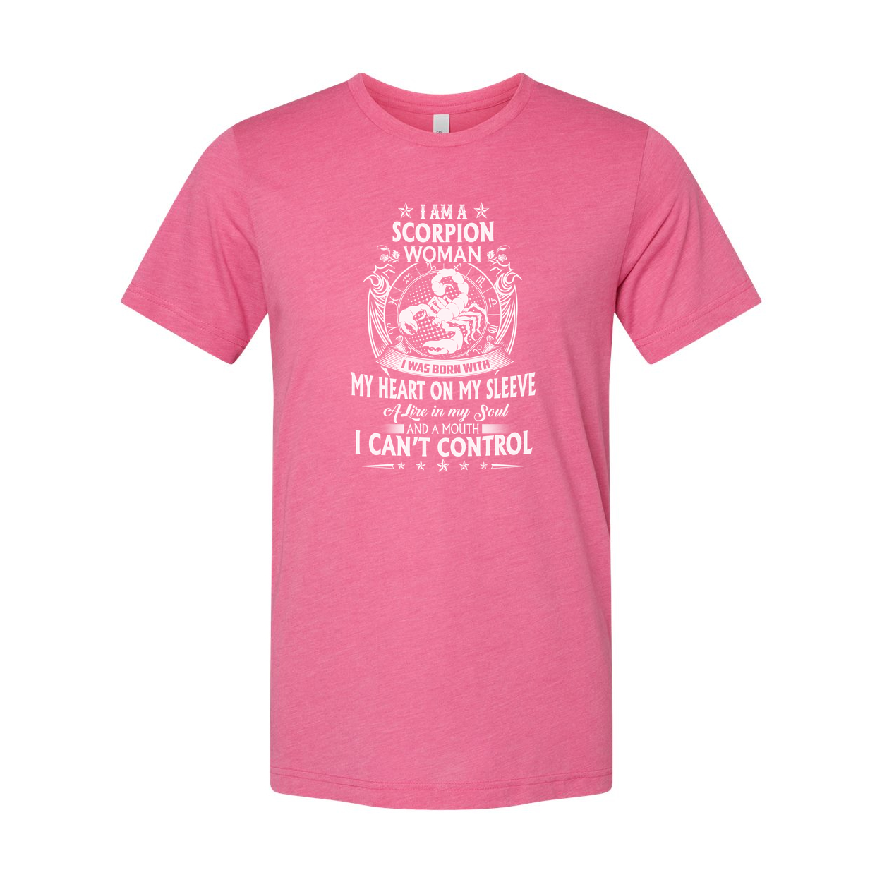 Scorpion Woman Zodiac T Shirt Unisex Graphic Tee I Am A Scorpion Woman I Was Born With A Heart On My Sleeve And A Mouth I Cant Control