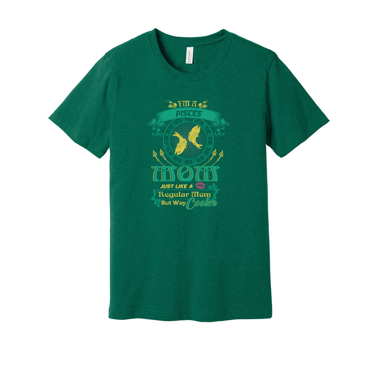 Pisces Zodiac Unisex Graphic T Shirt With Horoscope Wheel And Colorful Emblem For Astrology Fans