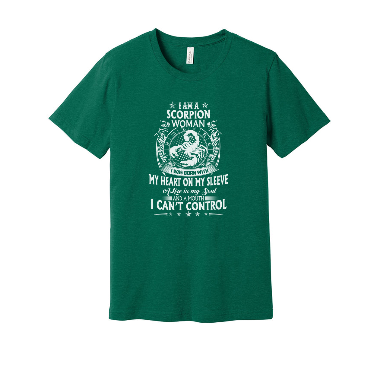 Scorpion Woman Zodiac T Shirt Unisex Graphic Tee I Am A Scorpion Woman I Was Born With A Heart On My Sleeve And A Mouth I Cant Control