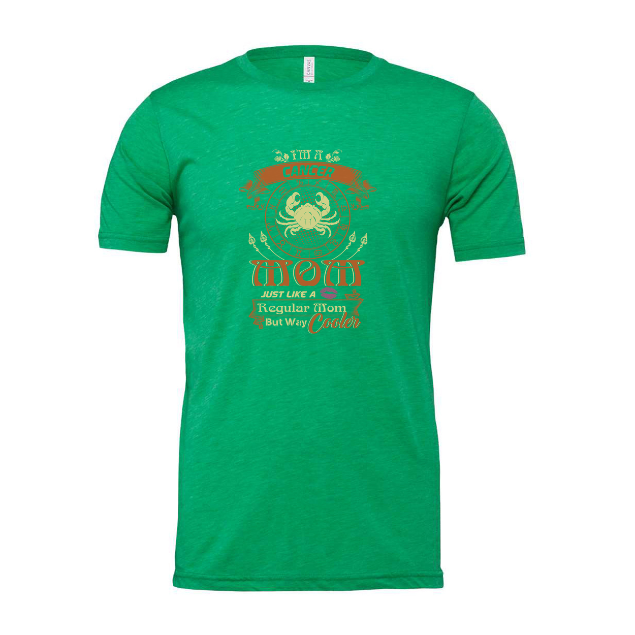 Cancer Moon Zodiac Mom Graphic Tee With Retro Astrology Emblem For Stylish Moms And Astrology Fans