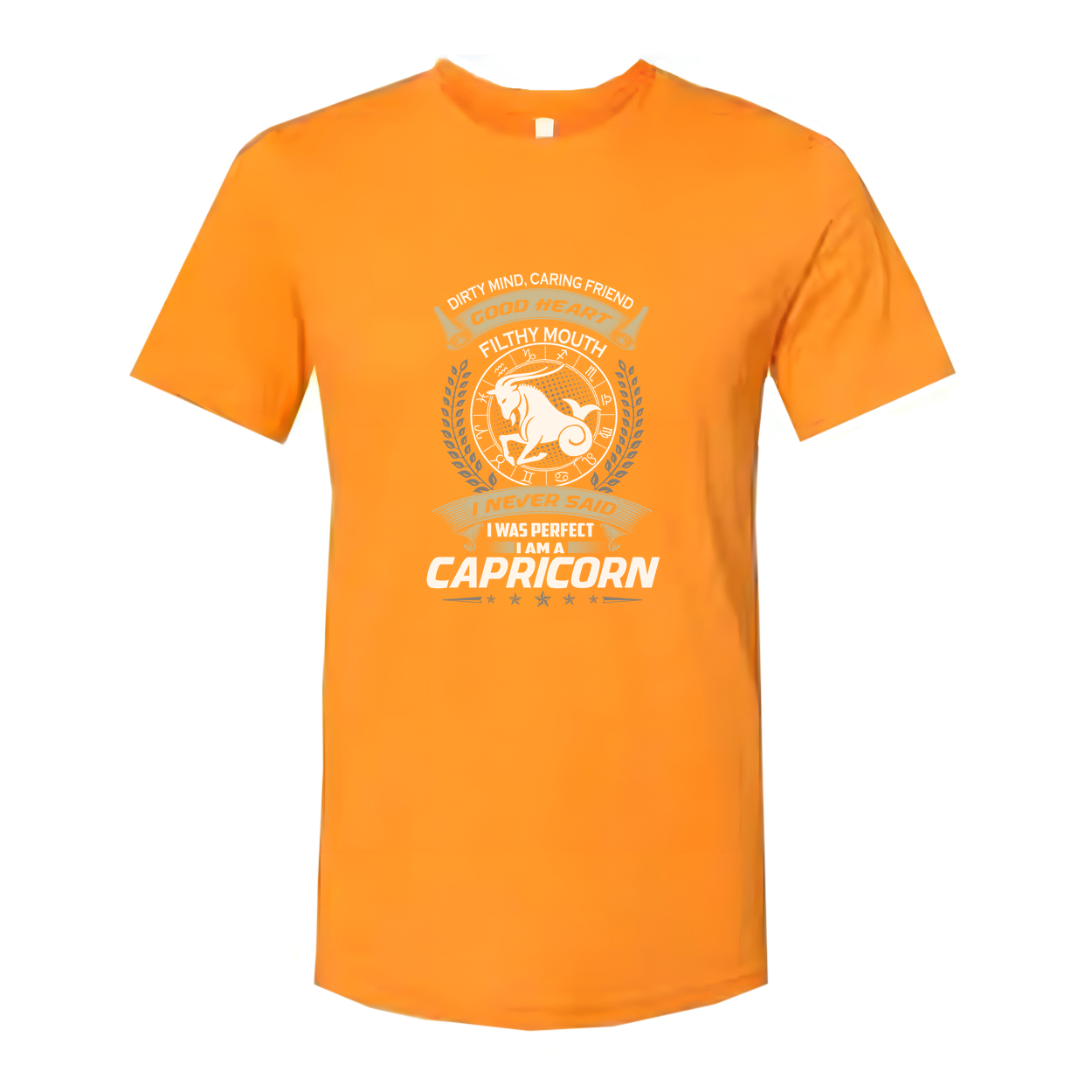 Capricorn Zodiac Unisex Graphic Tee With Emblem And Laurel Wreath Design For Astrology Fans